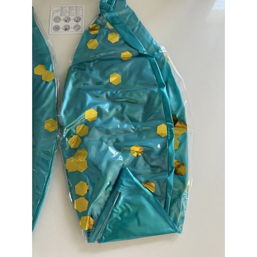 POZA Inflatable Beach Balls Set of 2 - Elegant Glitter Confetti Premium Floaters